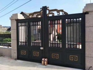 中式電動豪華鋁藝大門安裝