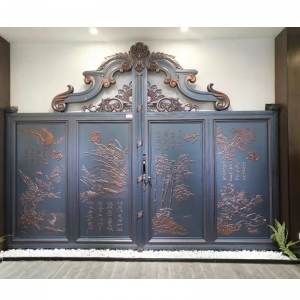 電動鋁藝鐵藝大門護(hù)欄安裝案列6