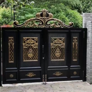 電動鋁藝鐵藝大門護(hù)欄安裝案列3