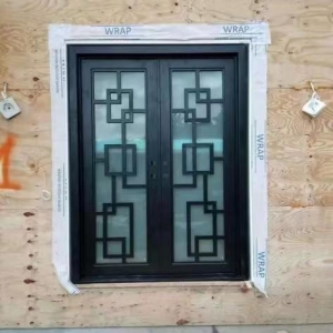 出口美國鐵藝大門鐵藝玻璃門紐約安裝